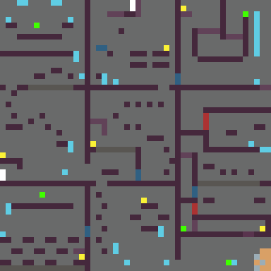 A pixel map of 3x3 rooms